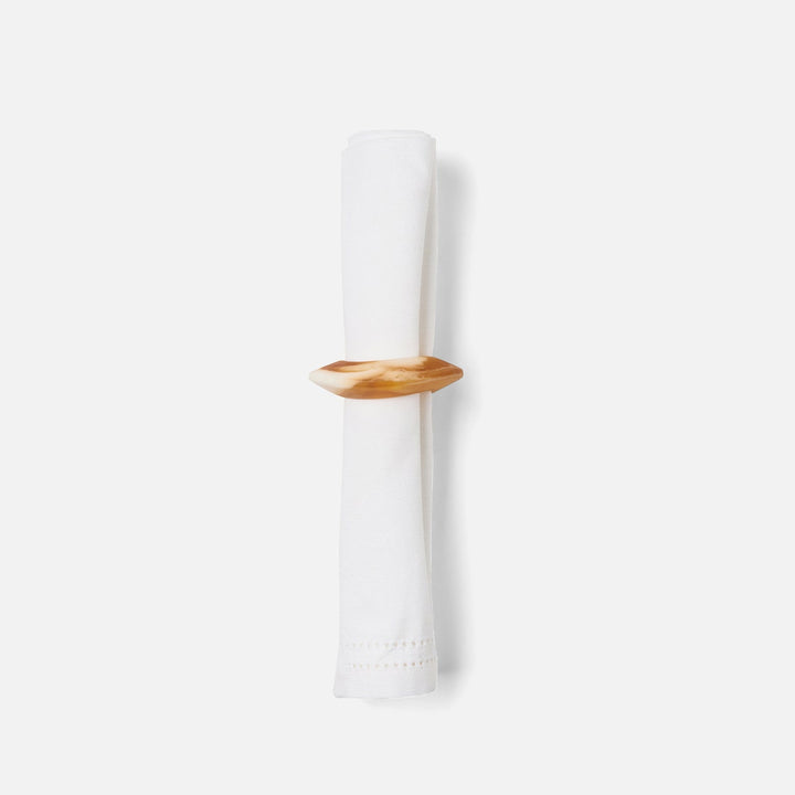 Tansy Amber Swirled Napkin Ring Resin Boxed Pack/4