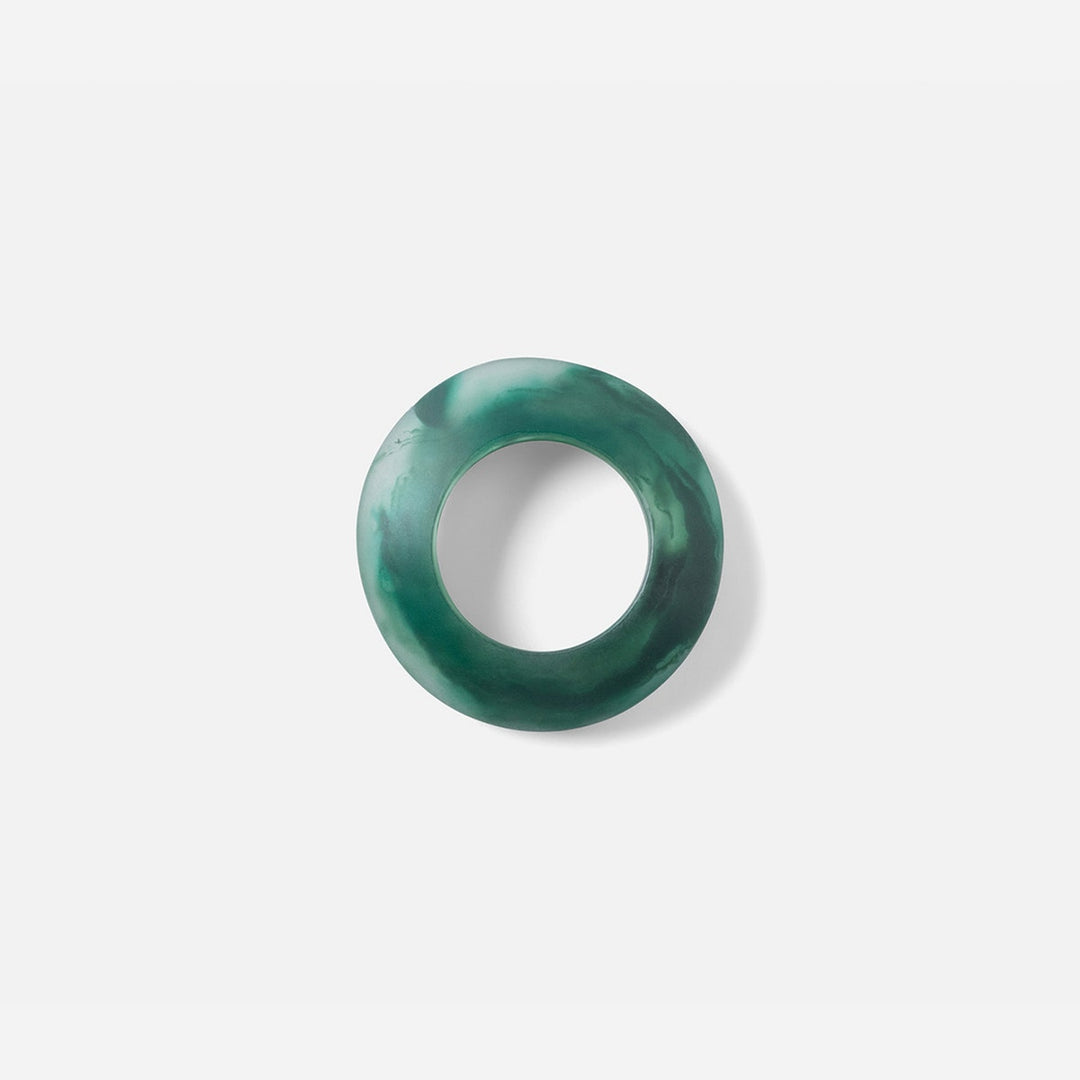 Tansy Hunter Green Swirled Napkin Ring Resin Pack/4 Boxed