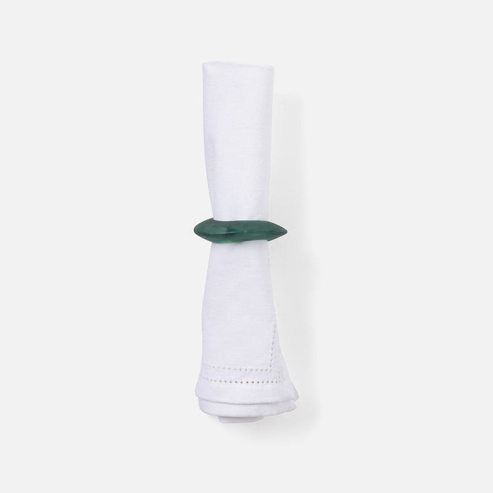 Tansy Hunter Green Swirled Napkin Ring Resin Pack/4 Boxed