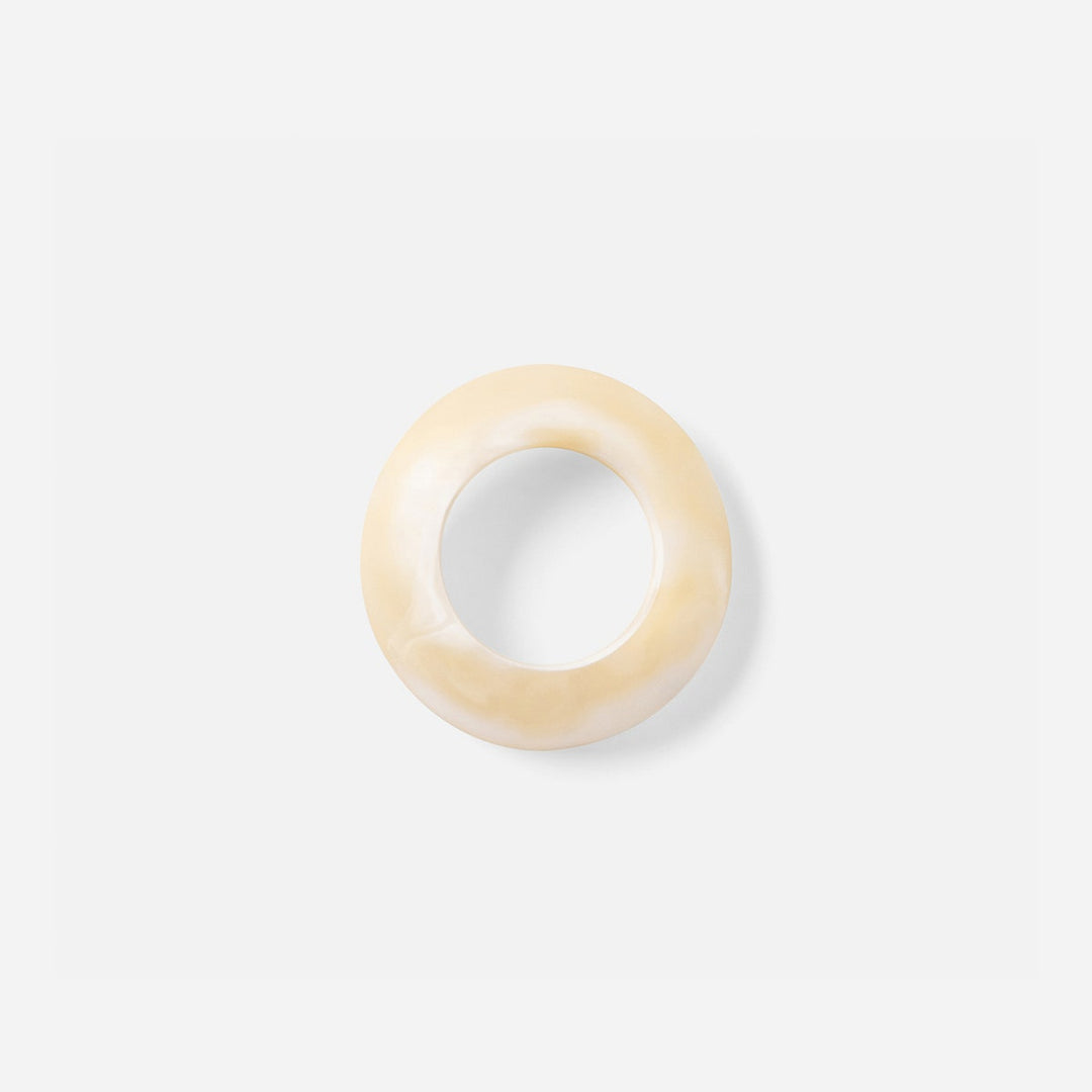 Tansy Ivory Swirled Napkin Ring Resin Pack/4 Boxed