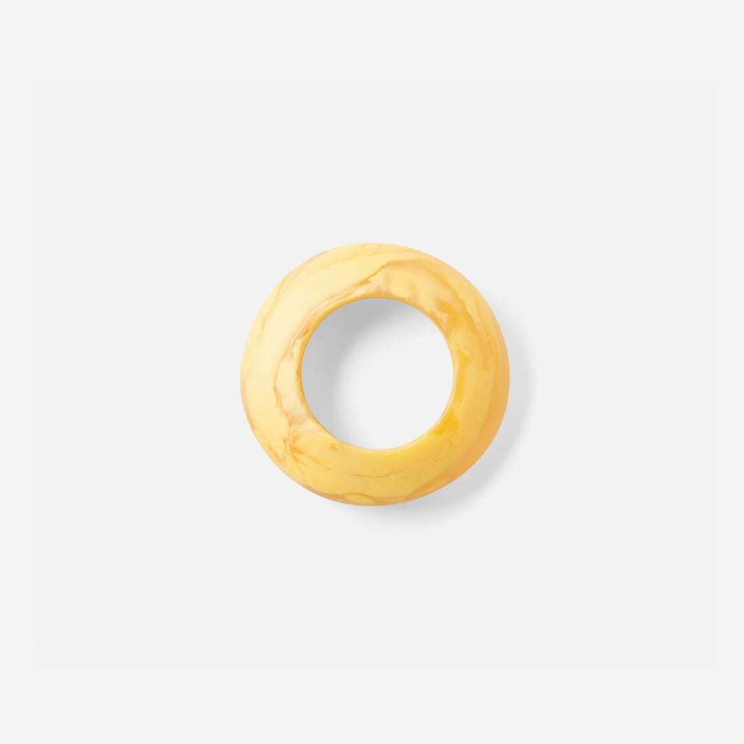 Tansy Lemon Swirled Napkin Ring Resin Pack/4 Boxed
