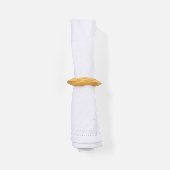 Tansy Lemon Swirled Napkin Ring Resin Pack/4 Boxed