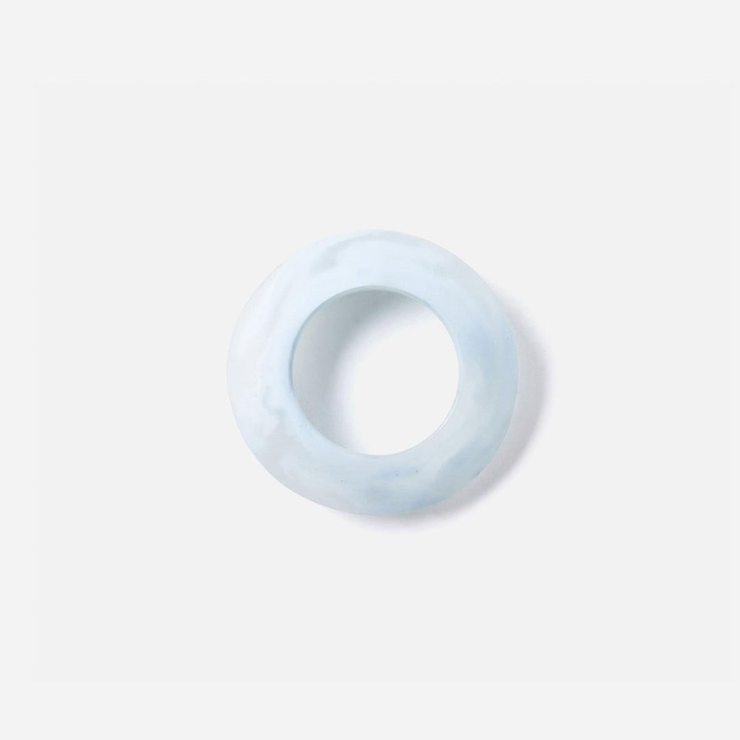 Tansy Pastel Blue Swirled Napkin Ring Resin Pack/4 Boxed
