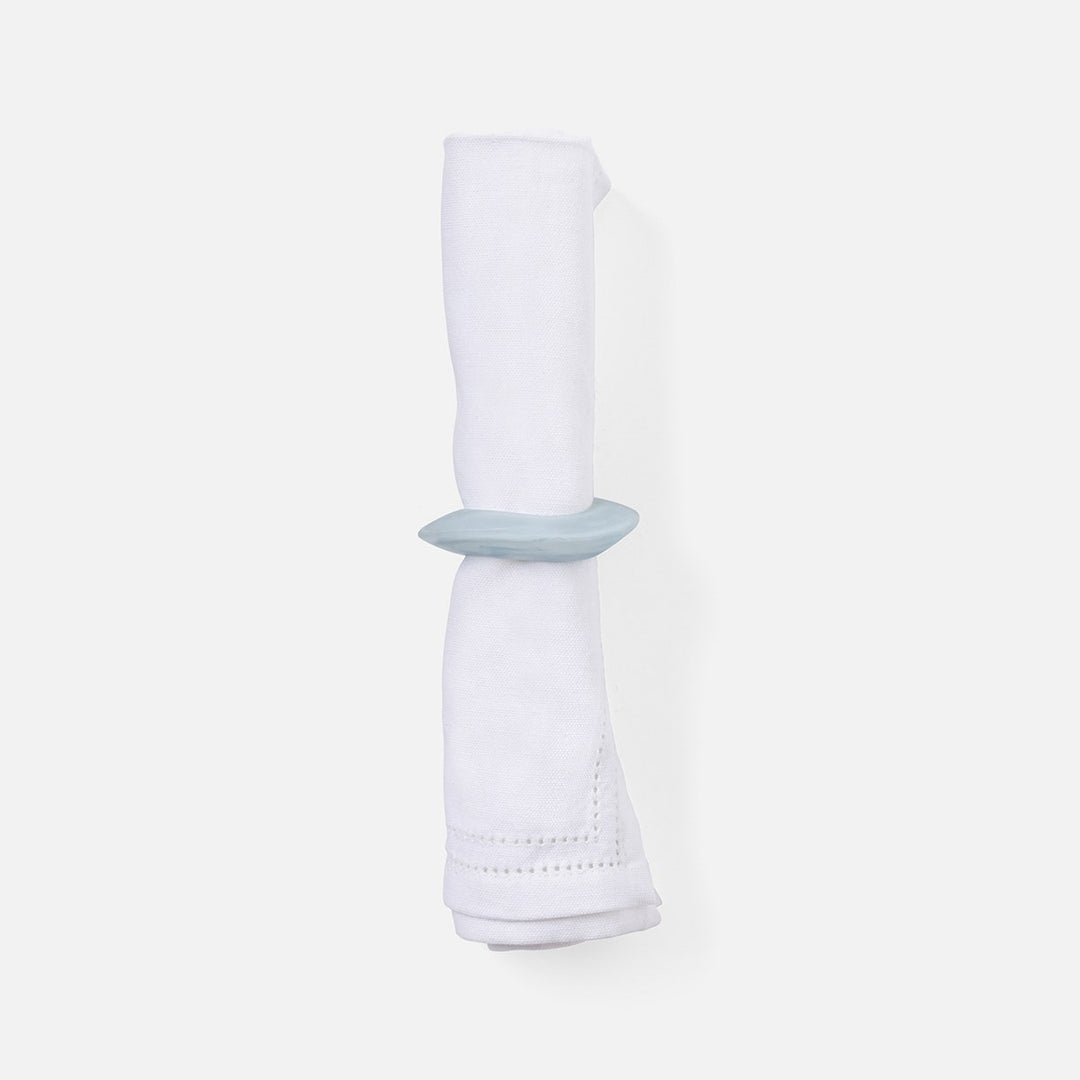 Tansy Pastel Blue Swirled Napkin Ring Resin Pack/4 Boxed