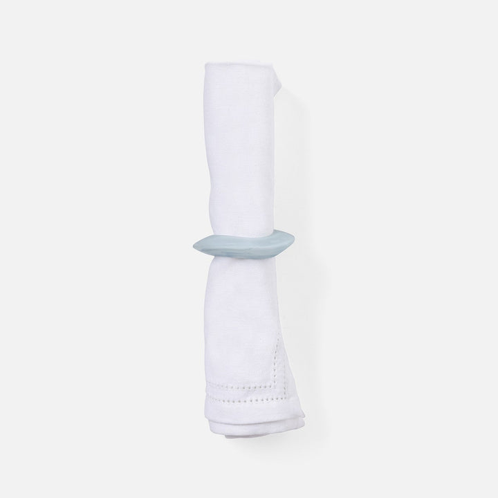 Tansy Pastel Blue Swirled Napkin Ring Resin Pack/4 Boxed