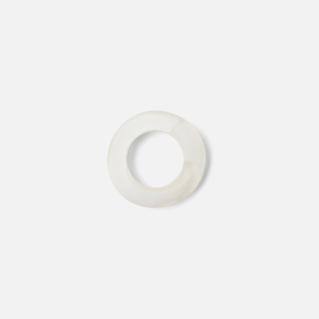 Tansy White Swirled Napkin Ring Resin Boxed Pack/4