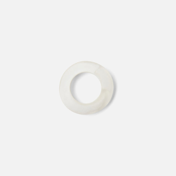 Tansy White Swirled Napkin Ring Resin Boxed Pack/4