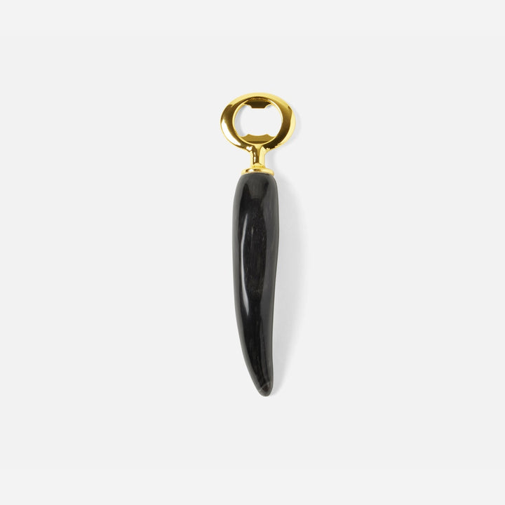 Agatha Black Horn Bottle Opener Gold Hardware Pack/3