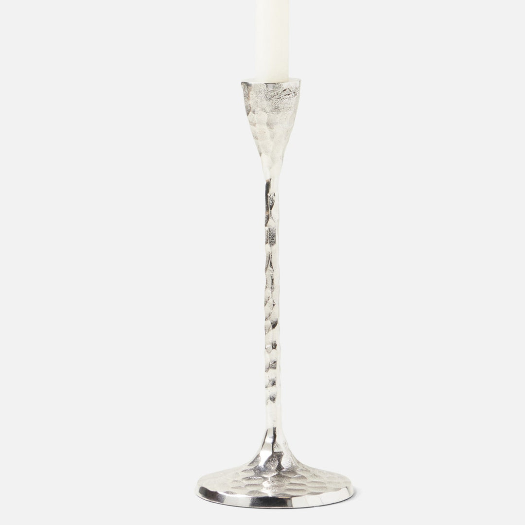 Alina Silver Candle Holders Hammered Brass Set/3