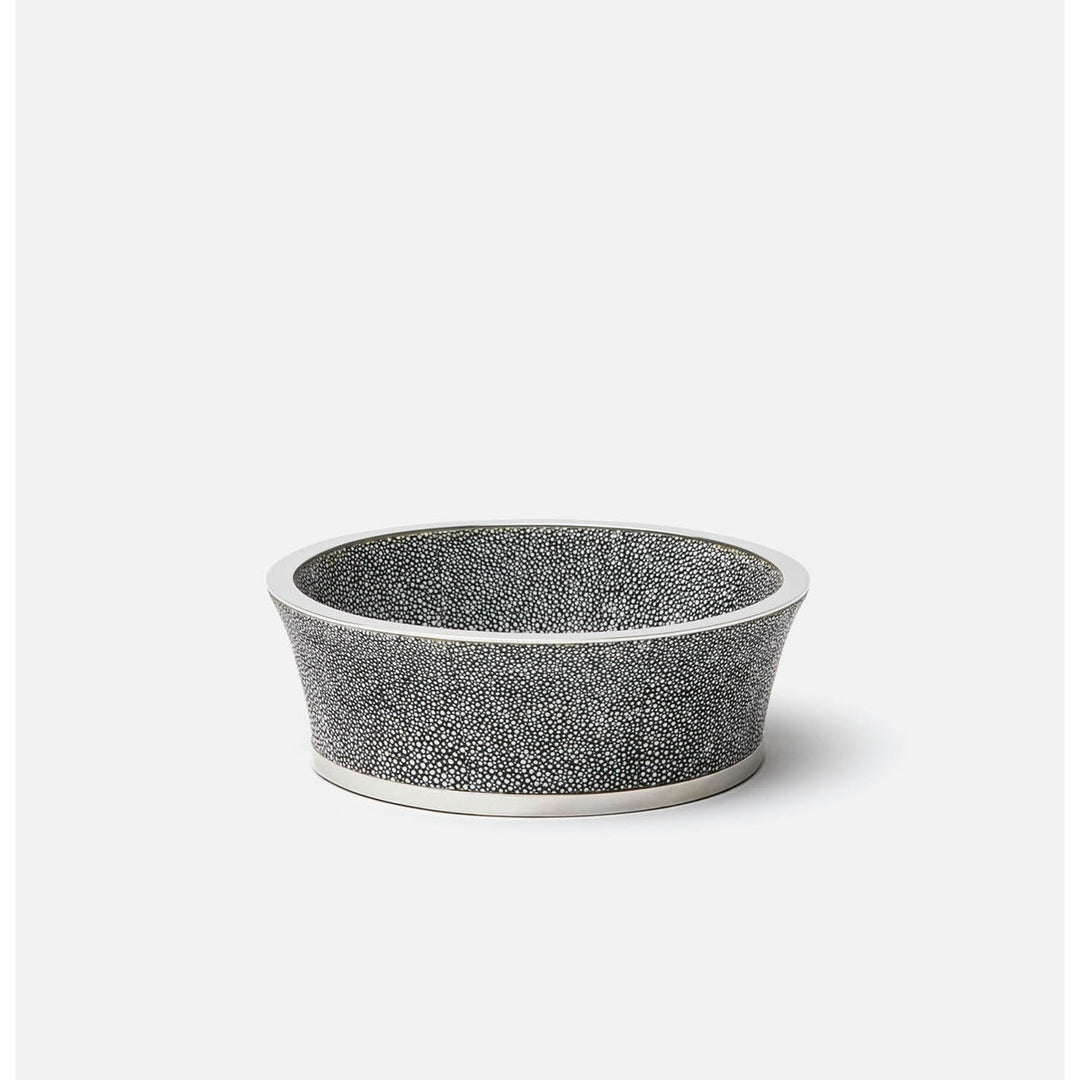 Angelica Cool Gray/Silver Round Wine Coaster