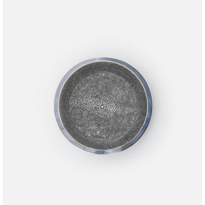 Angelica Cool Gray/Silver Round Wine Coaster