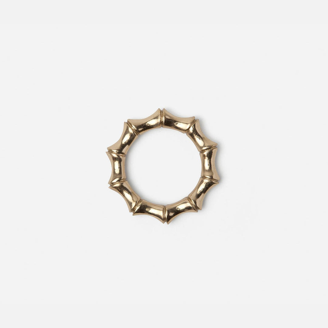 Avery Bamboo Napkin Ring Gold Brass Boxed Set Of 4