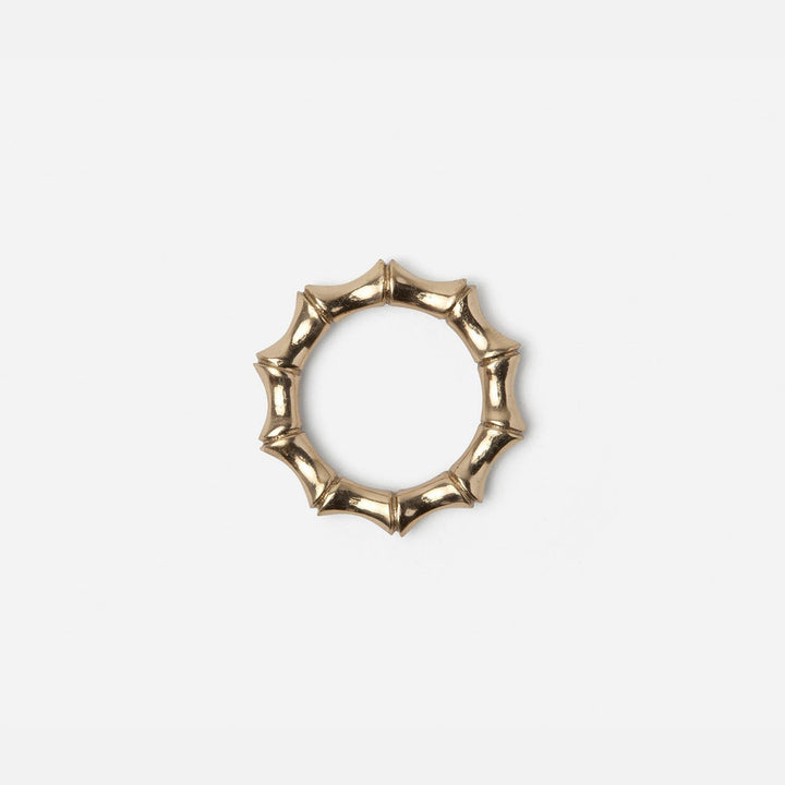 Avery Bamboo Napkin Ring Gold Brass Boxed Set Of 4