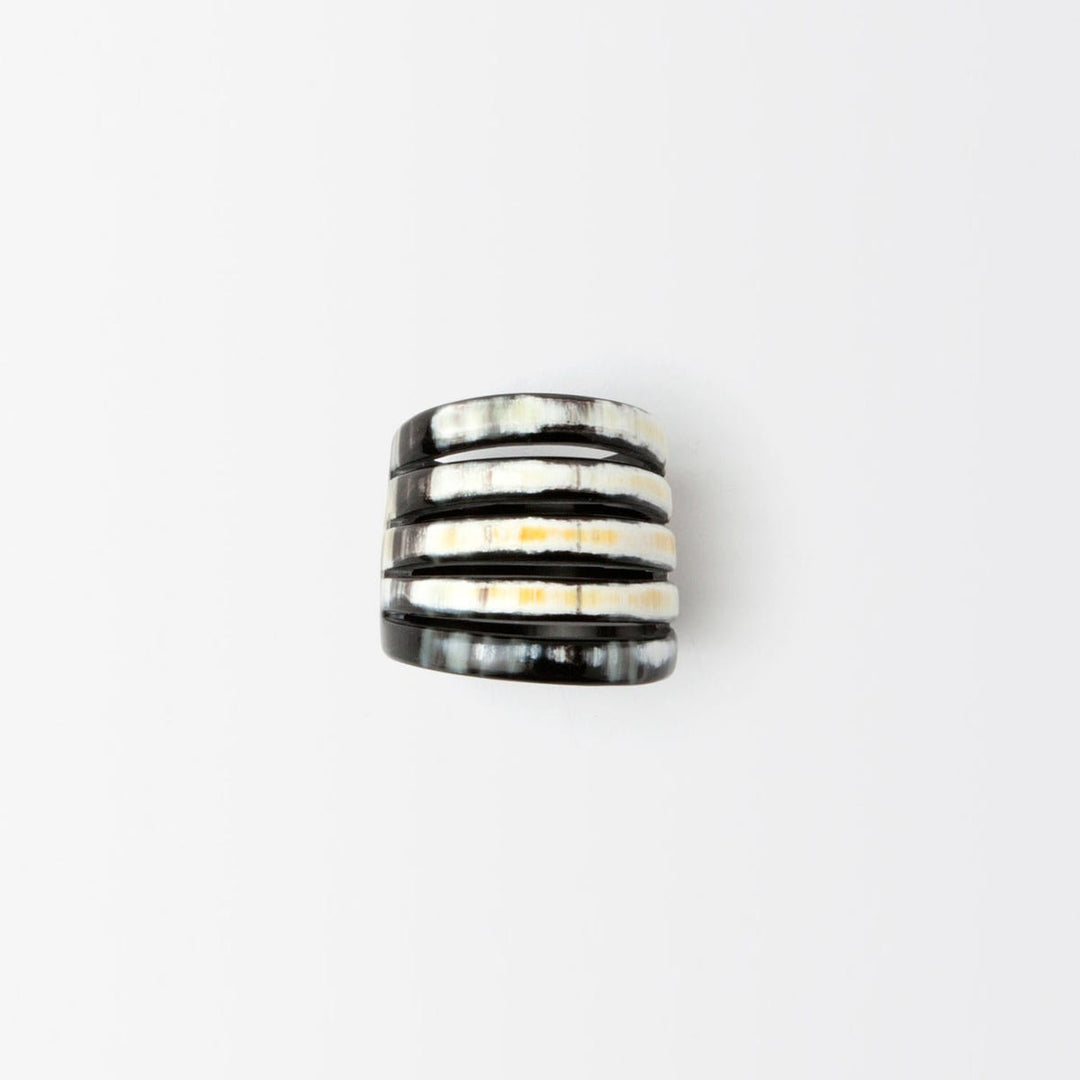 Azure Mixed Horn Napkin Ring Boxed Set Of 4