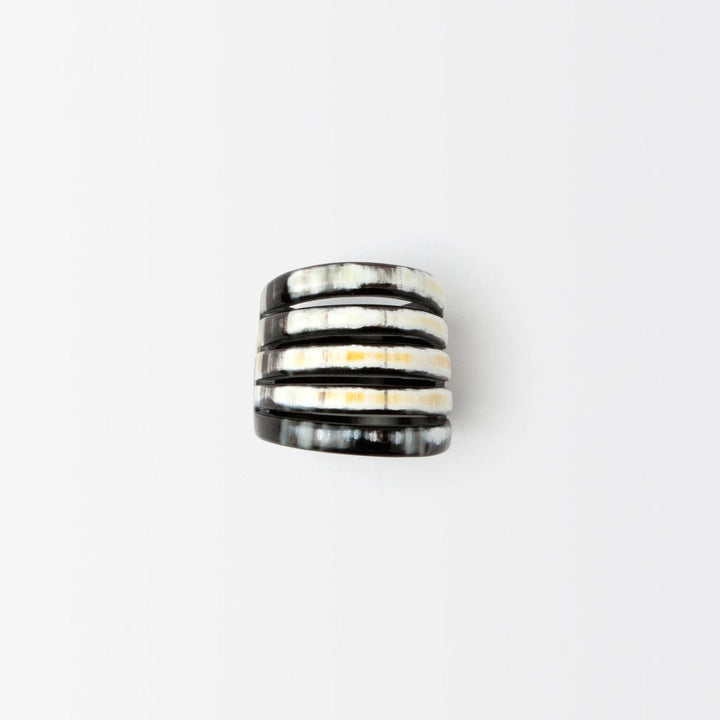 Azure Mixed Horn Napkin Ring Boxed Set Of 4