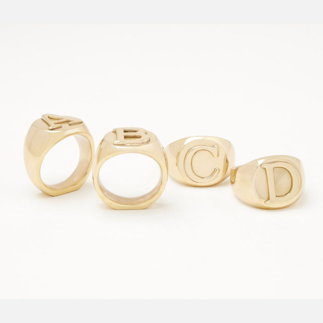 Clark Gold Napkin Ring Letter A