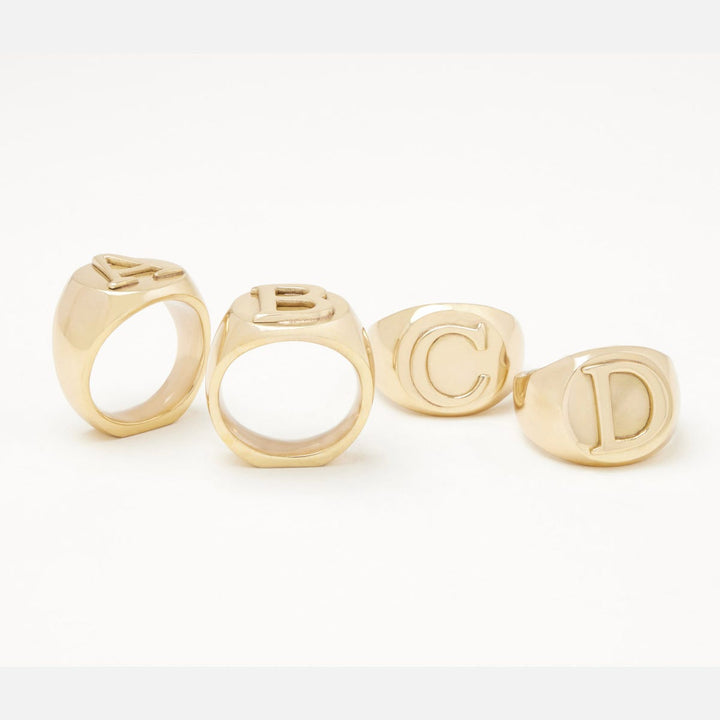 Clark Gold Napkin Ring Letter A
