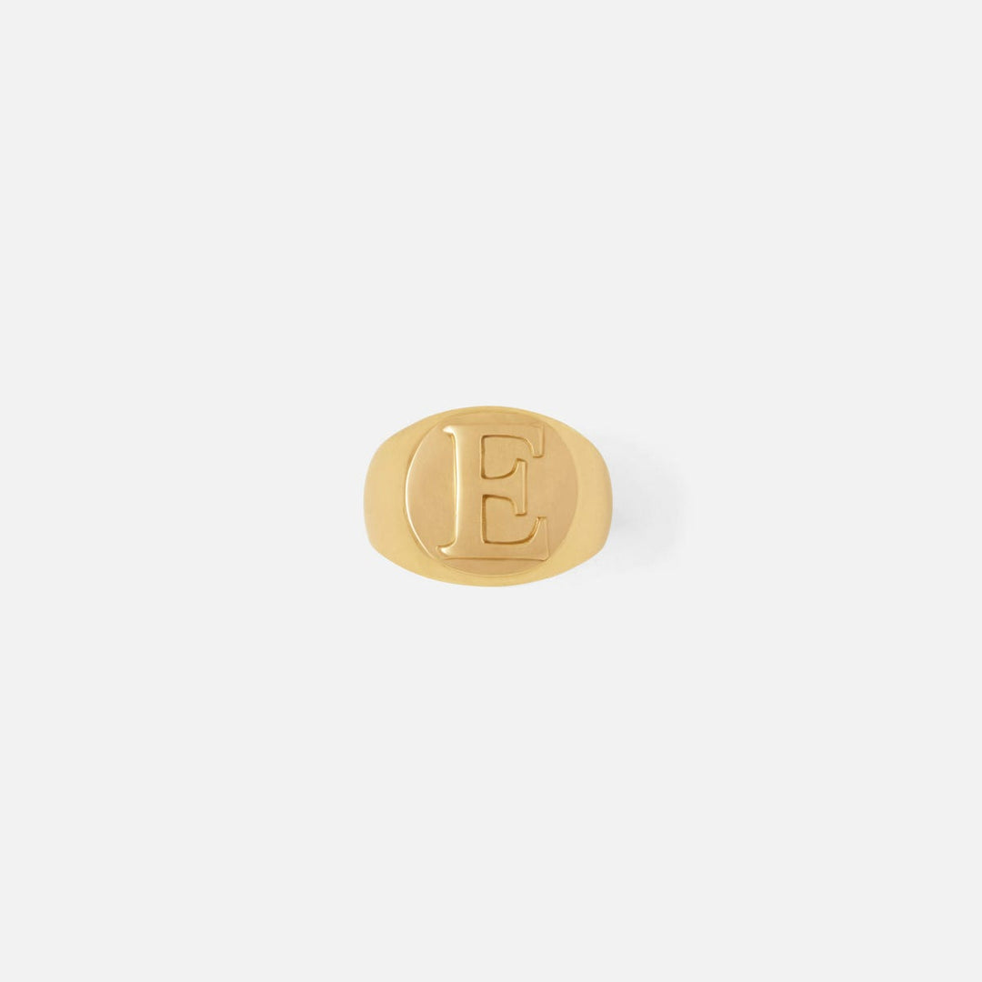 Clark Gold Napkin Ring Letter E
