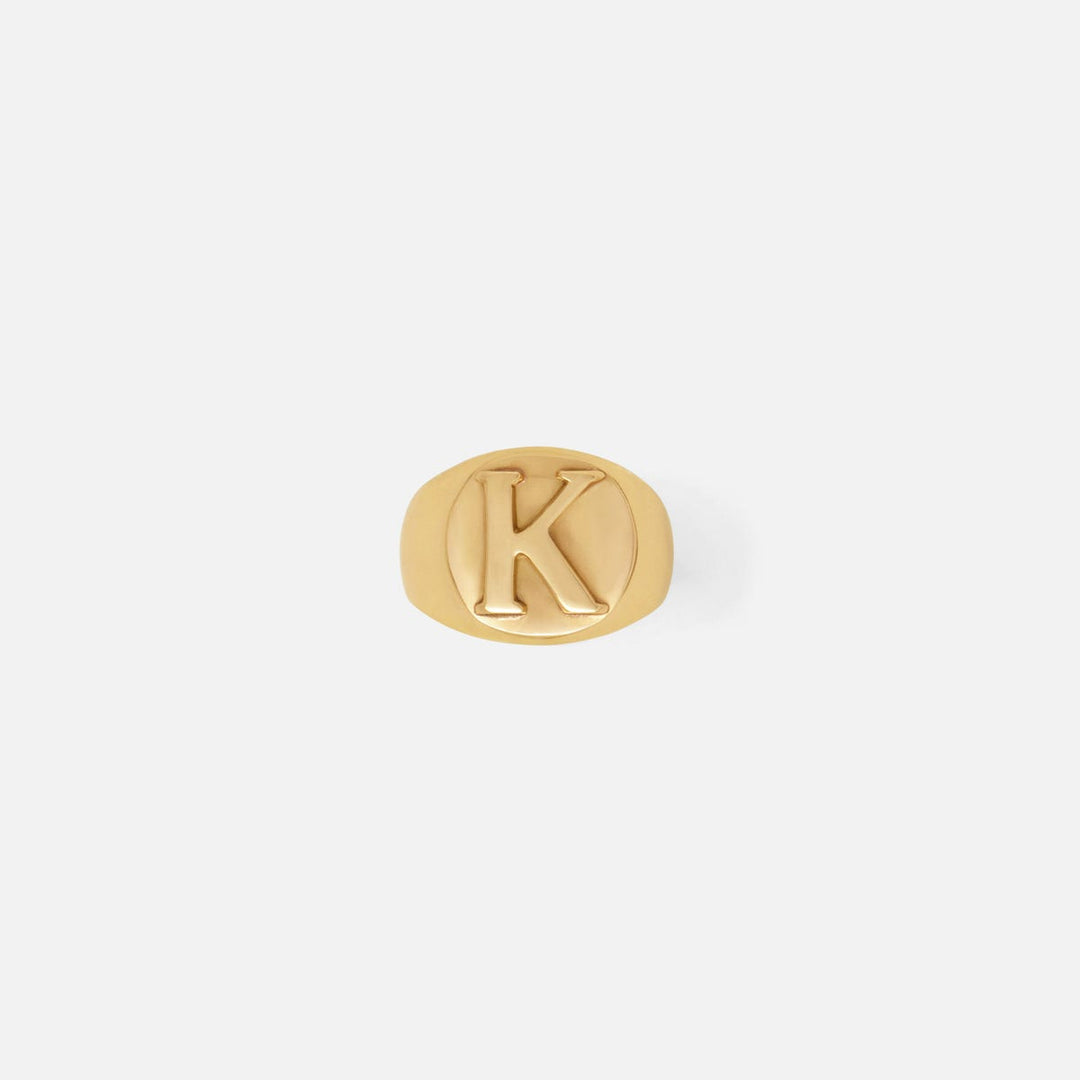 Clark Gold Napkin Ring Letter K