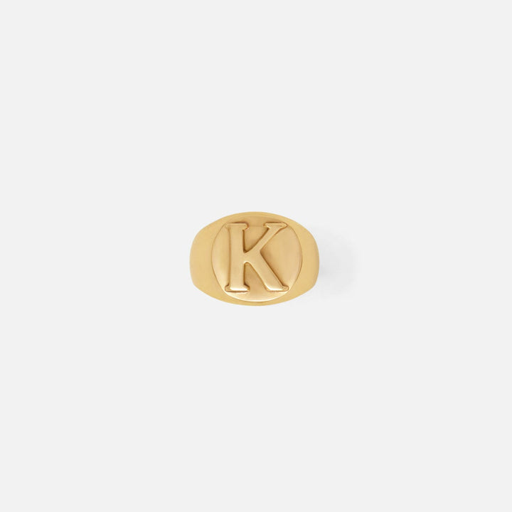 Clark Gold Napkin Ring Letter K