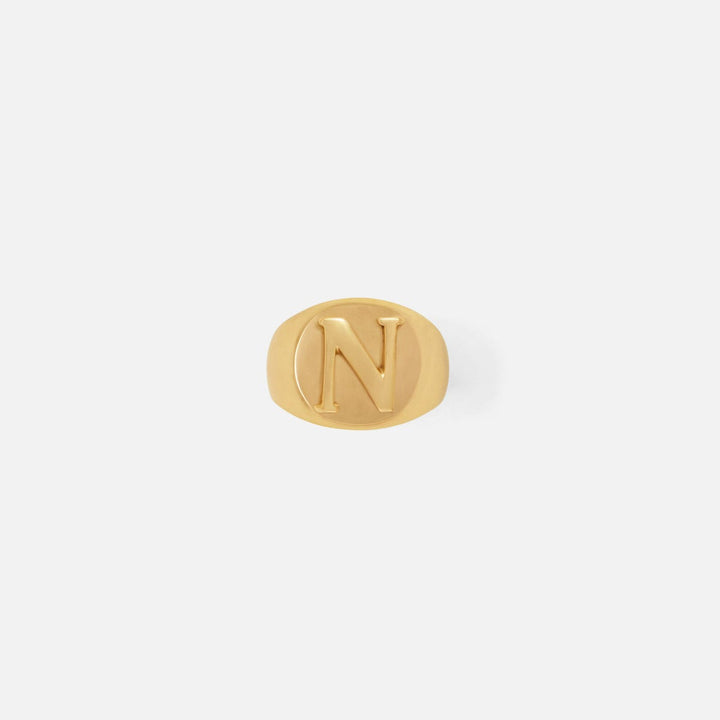 Clark Gold Napkin Ring Letter N