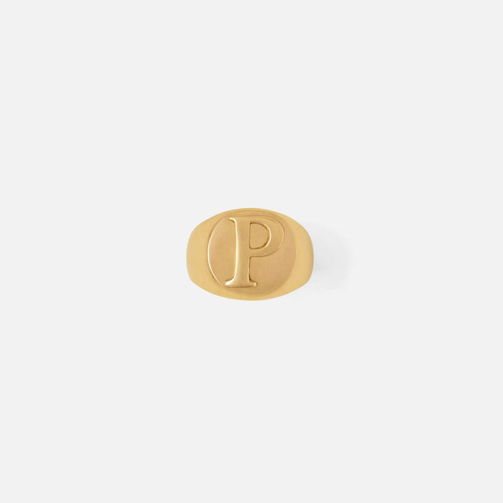 Clark Gold Napkin Ring Letter P
