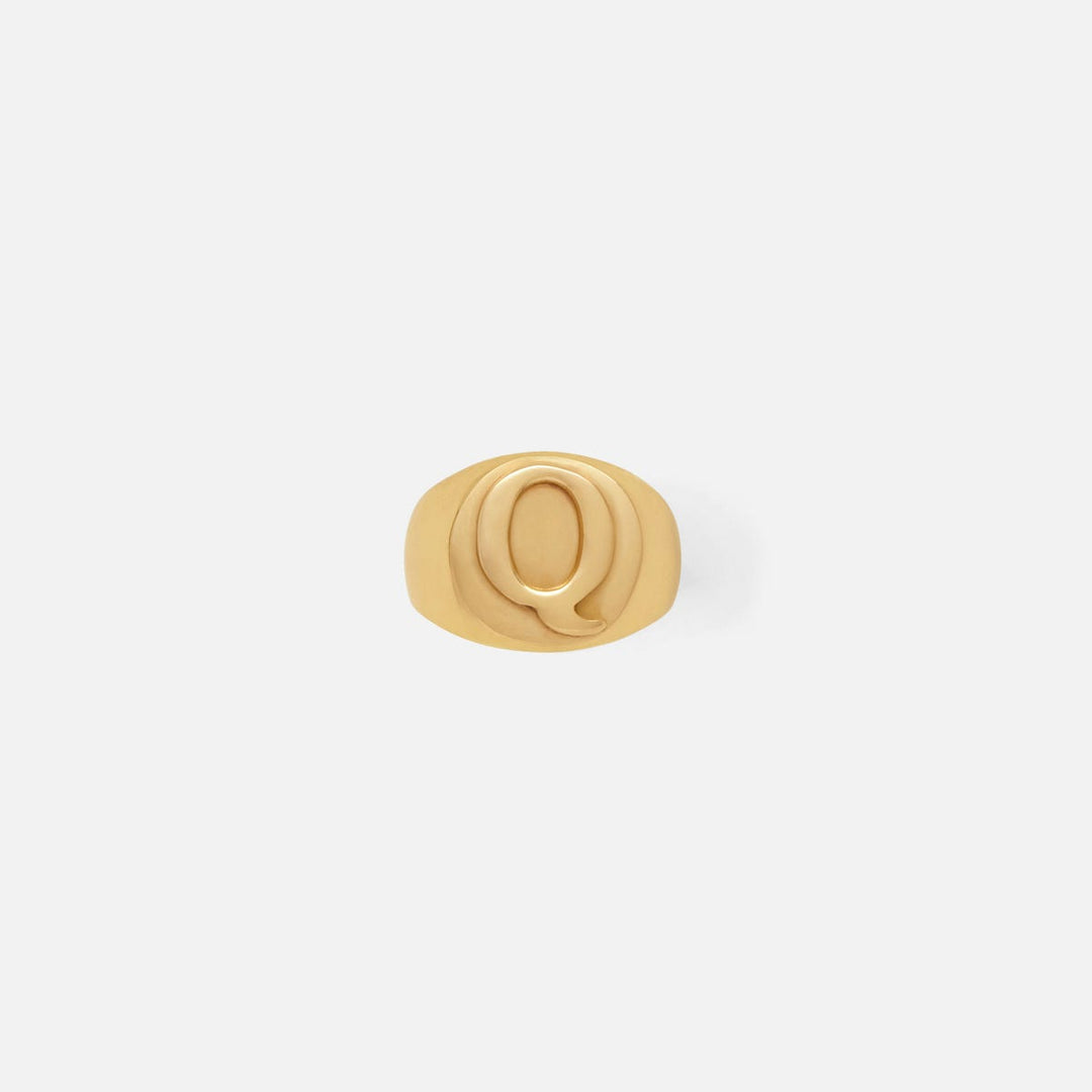 Clark Gold Napkin Ring Letter Q