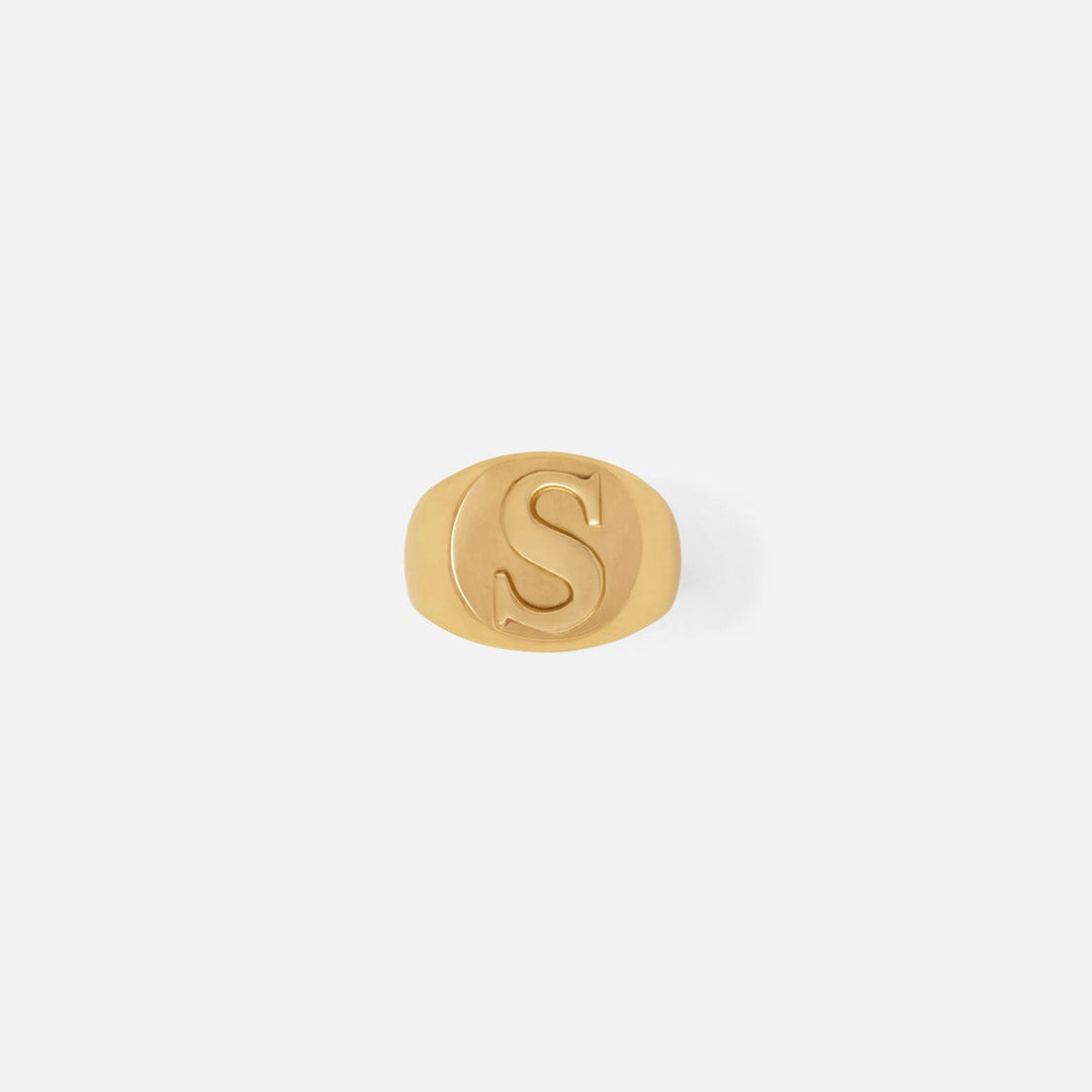 Clark Gold Napkin Ring Letter S