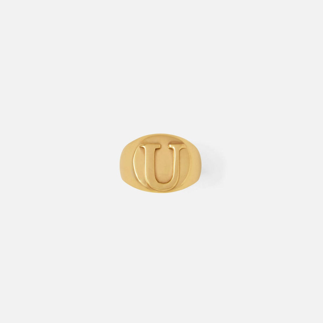 Clark Gold Napkin Ring Letter U