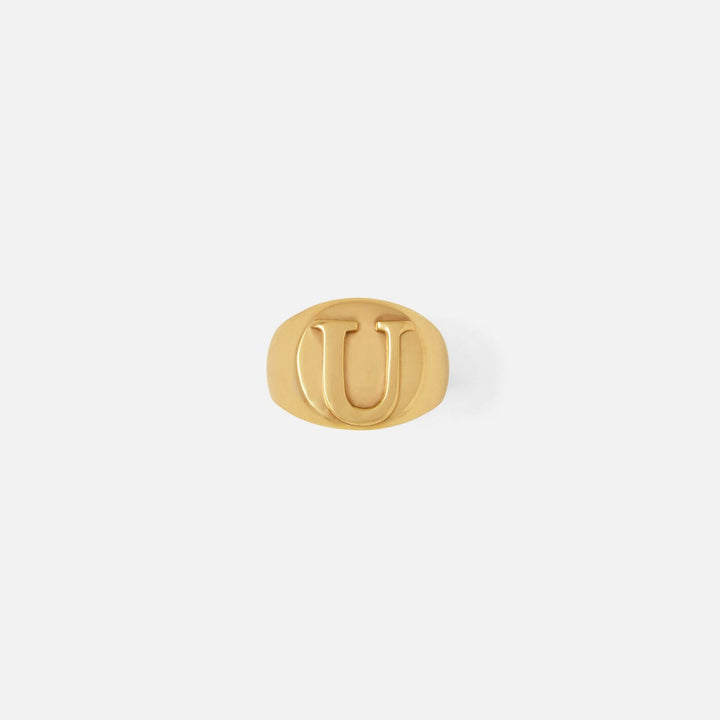 Clark Gold Napkin Ring Letter U