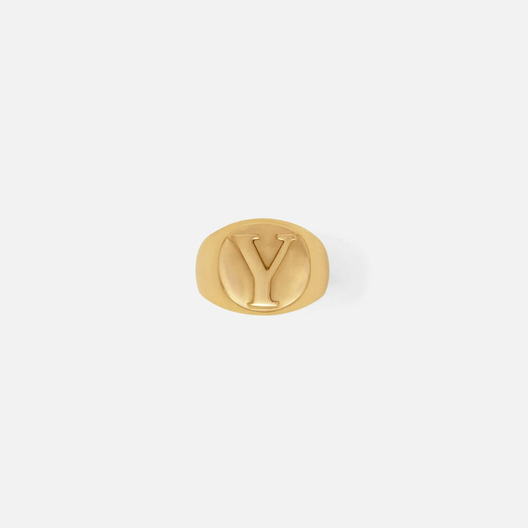 Clark Gold Napkin Ring Letter Y