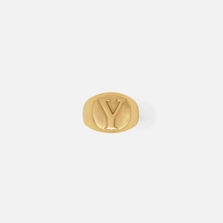 Clark Gold Napkin Ring Letter Y
