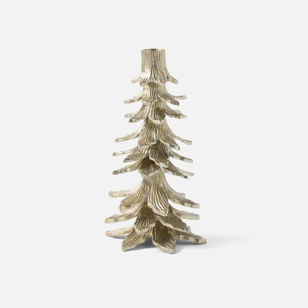 Kevin Tarnished Silver Tree Candle Holder Aluminum Small Pack/2