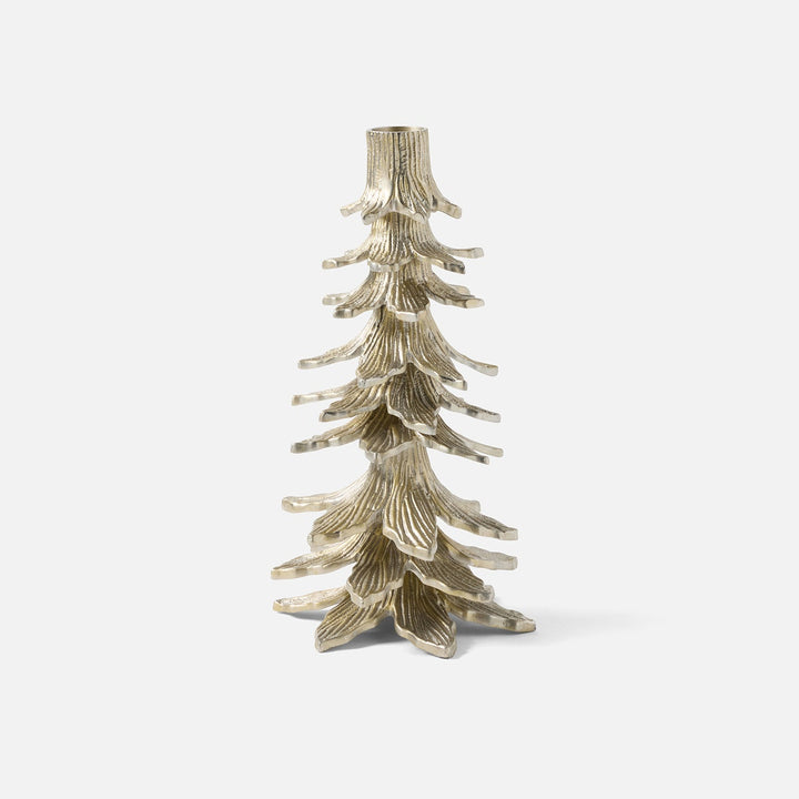 Kevin Tarnished Silver Tree Candle Holder Aluminum Small Pack/2