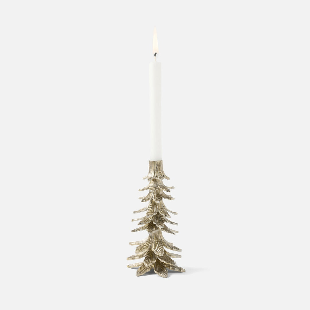 Kevin Tarnished Silver Tree Candle Holder Aluminum Small Pack/2