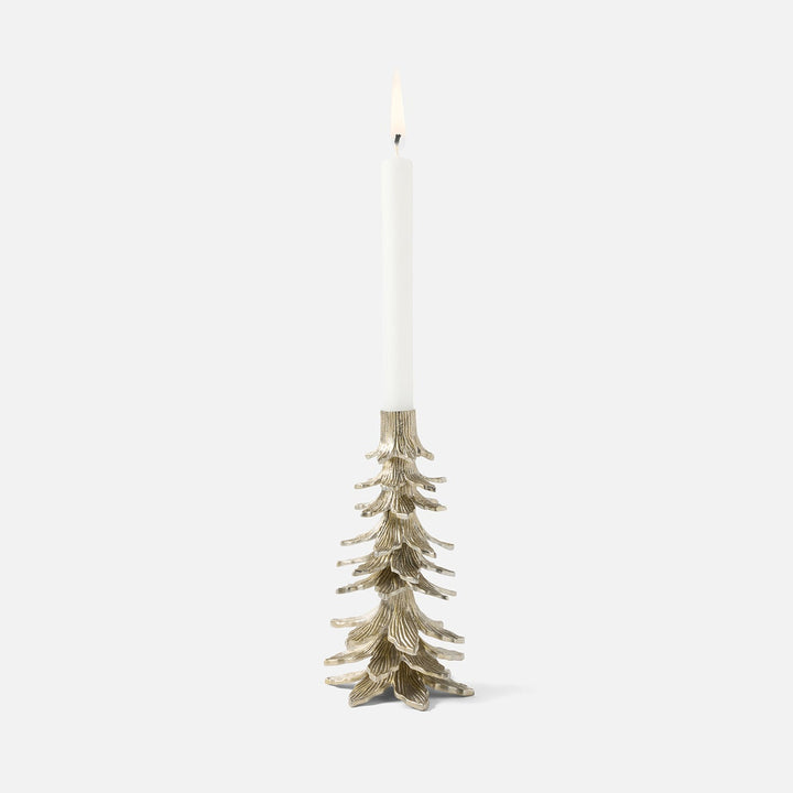 Kevin Tarnished Silver Tree Candle Holder Aluminum Small Pack/2