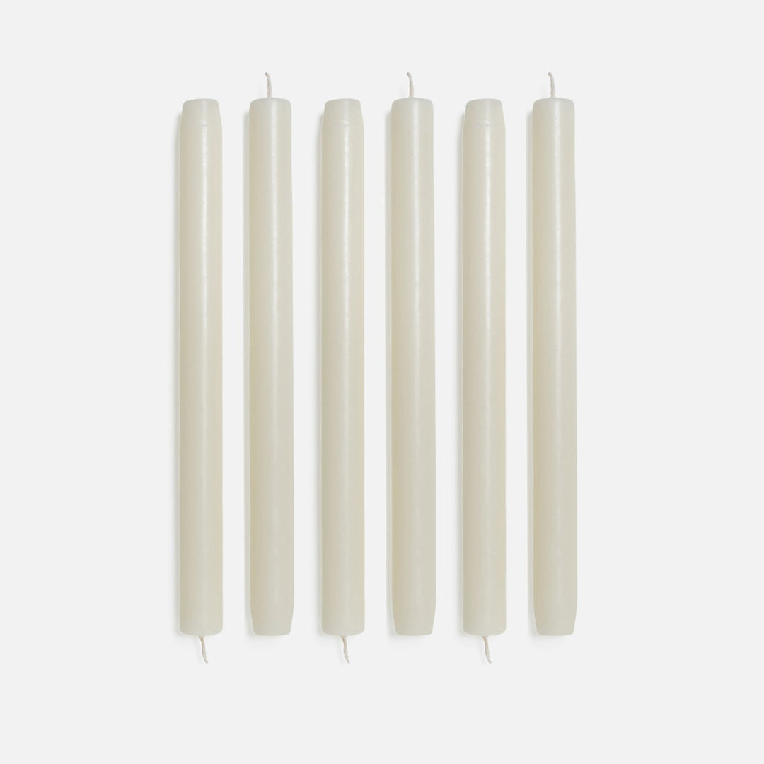11" Taper Candles Ivory Boxed Set Of 6