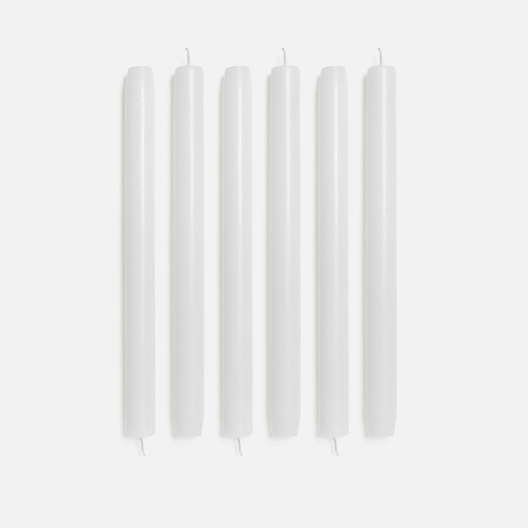 11" Taper Candles White Boxed Set Of 6