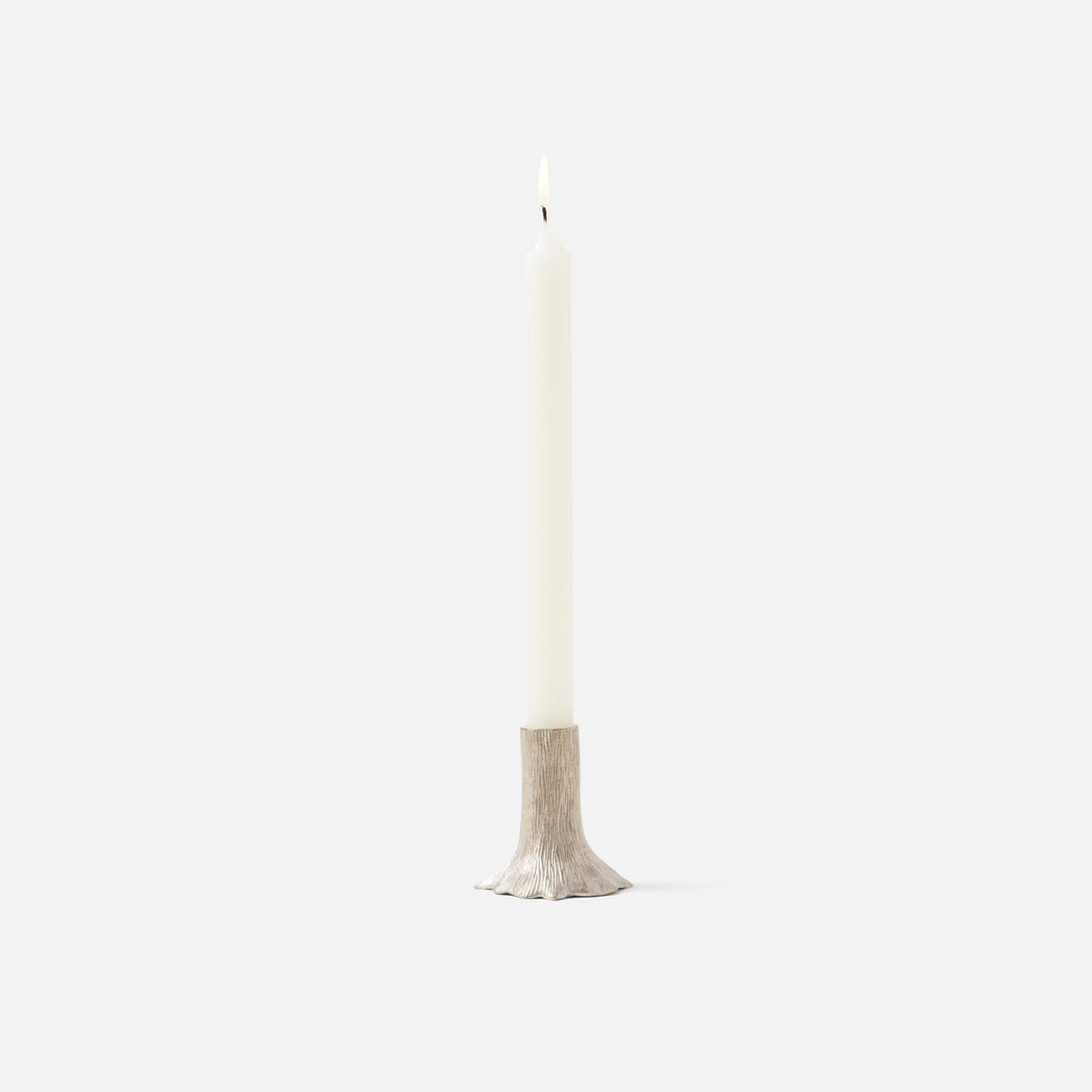 Griffin Tarnished Silver Candle Holders Brass Set/3