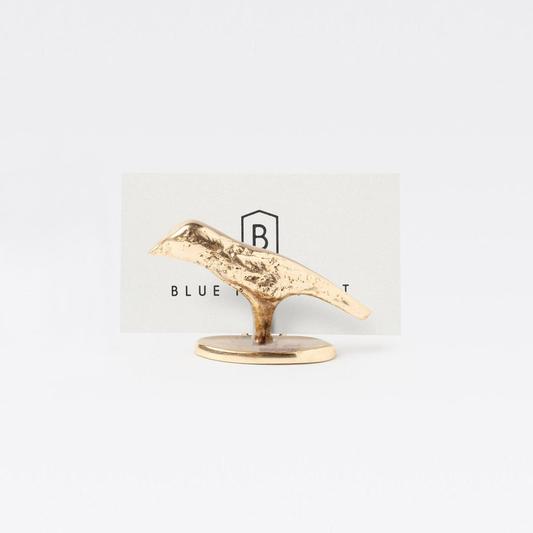 Hailey Bird Card Holder Gold Brass Boxed Set Of 4