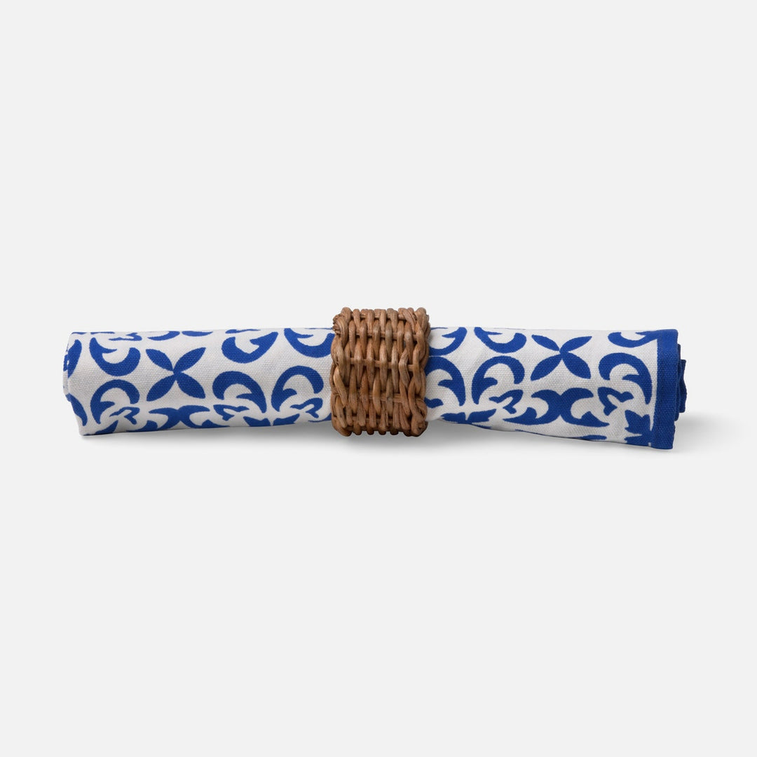 Hampton Honey Rattan Napkin Ring Boxed Set Of 4
