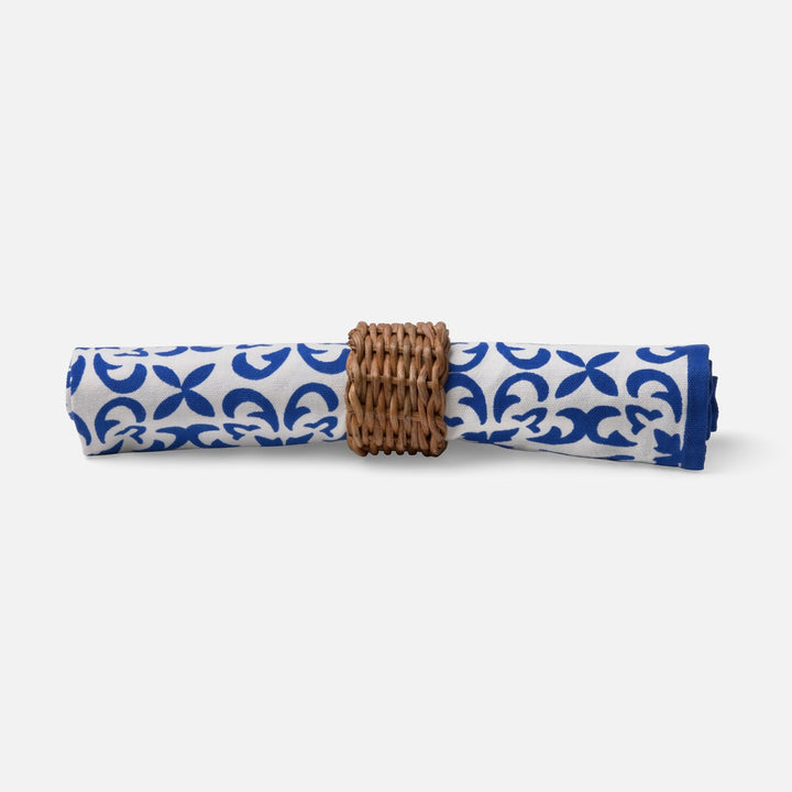 Hampton Honey Rattan Napkin Ring Boxed Set Of 4