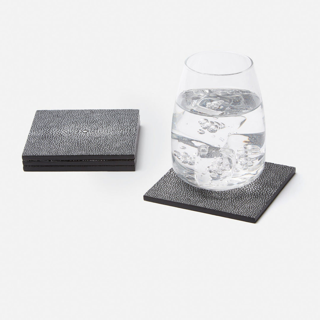 Henry Cool Gray Square Coasters Boxed Set Of 4