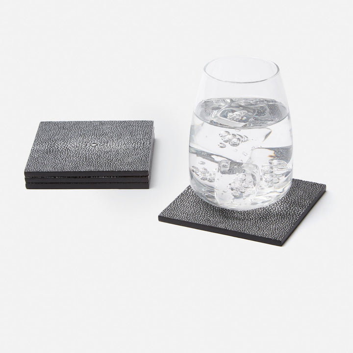 Henry Cool Gray Square Coasters Boxed Set Of 4
