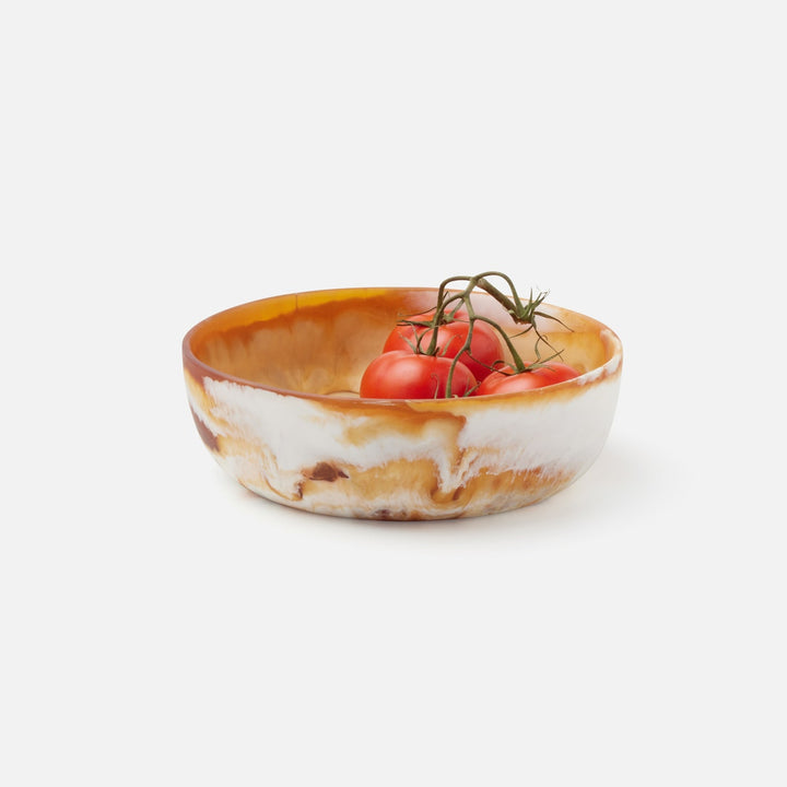 Hugo Amber Swirled Serving Bowl Resin Small Pack/2