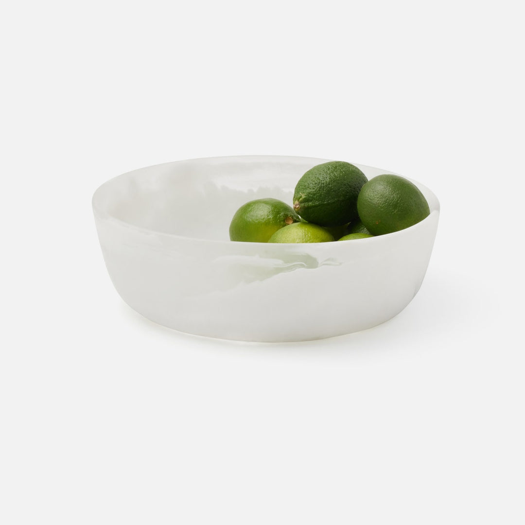 Hugo White Swirled Serving Bowl Resin Small Pack/2