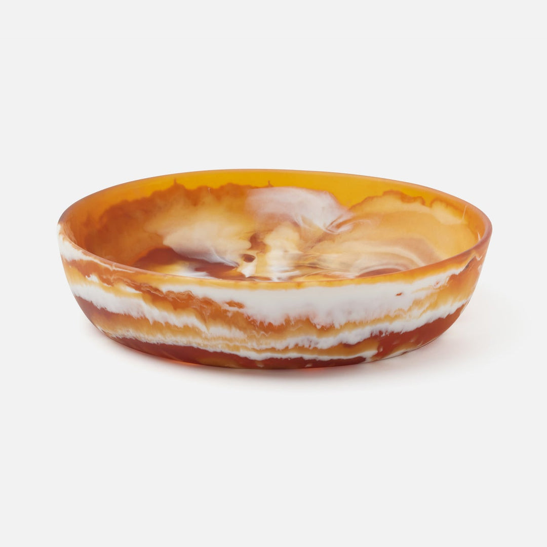 Hugo Amber Swirled Serving Bowl Resin Large