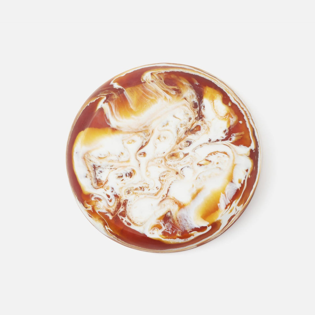 Hugo Amber Swirled Serving Bowl Resin Large