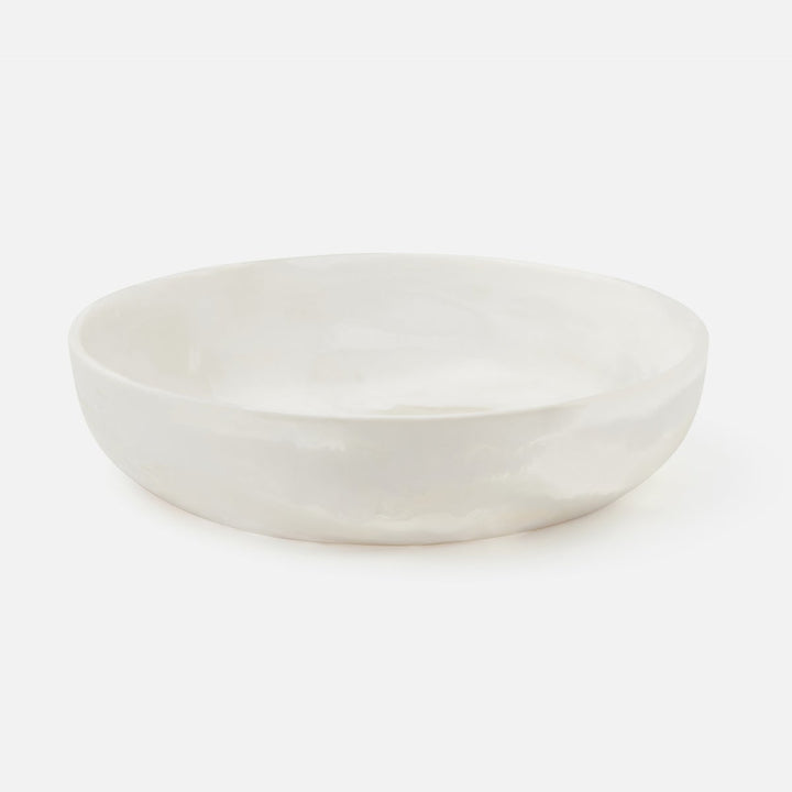 Hugo White Swirled Serving Bowl Resin Large