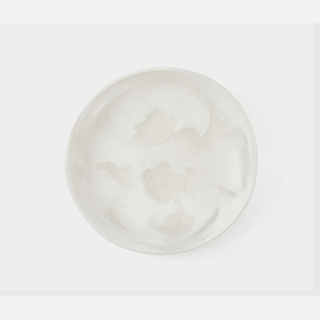 Hugo White Swirled Serving Bowl Resin Large